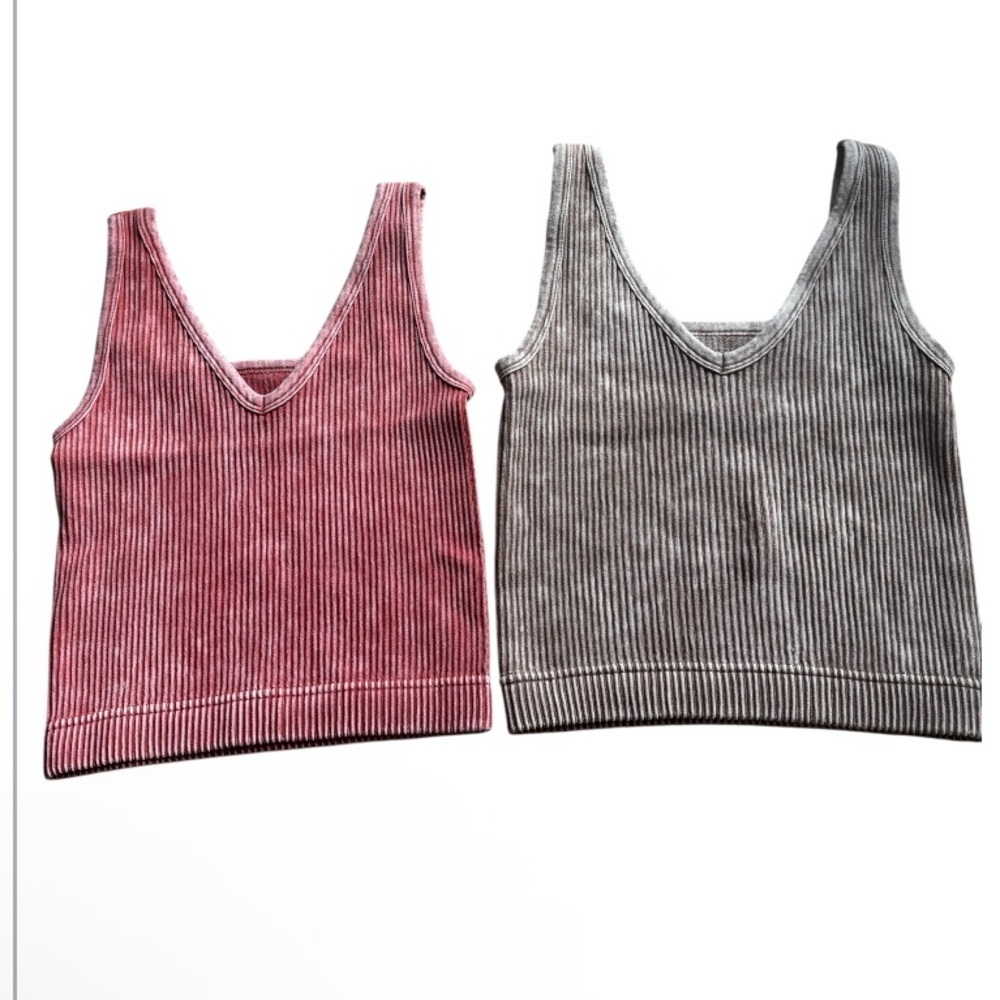 Zenana Ribbed Crop Tank Bundle NWOT